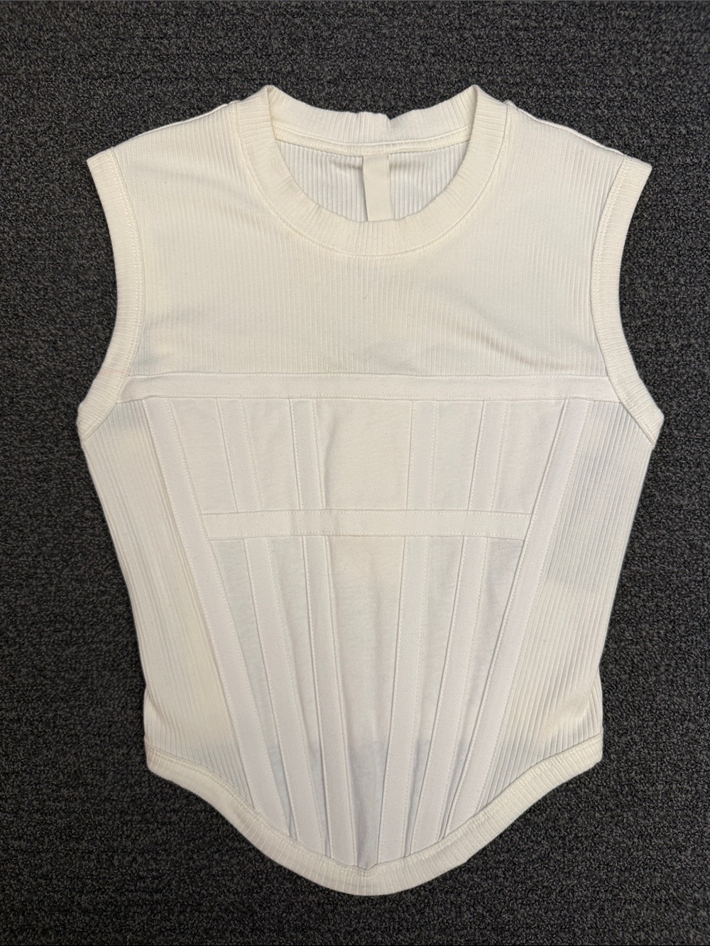 Dion Lee Jersey Rib Corset Tank in Ivory